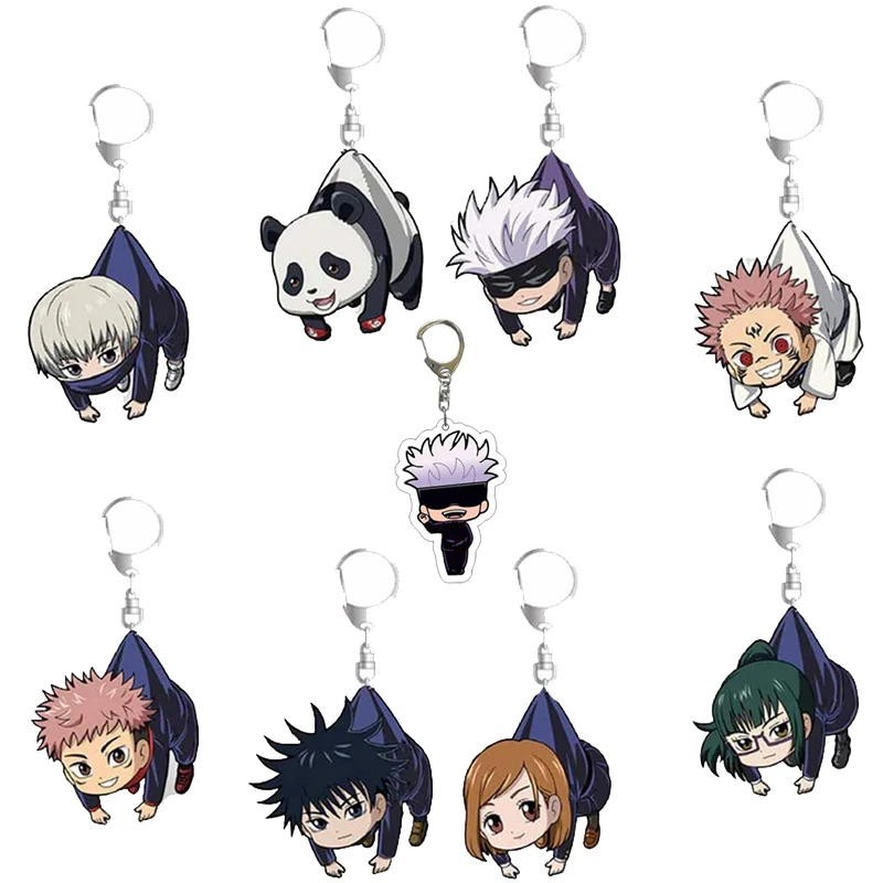 

Keychain Anime Jujutsu Kaisen Cute Girl Panda Fit Bag Pendant Jujutsu For Women Man Keyring Accessories Jewelry Friend Gifts