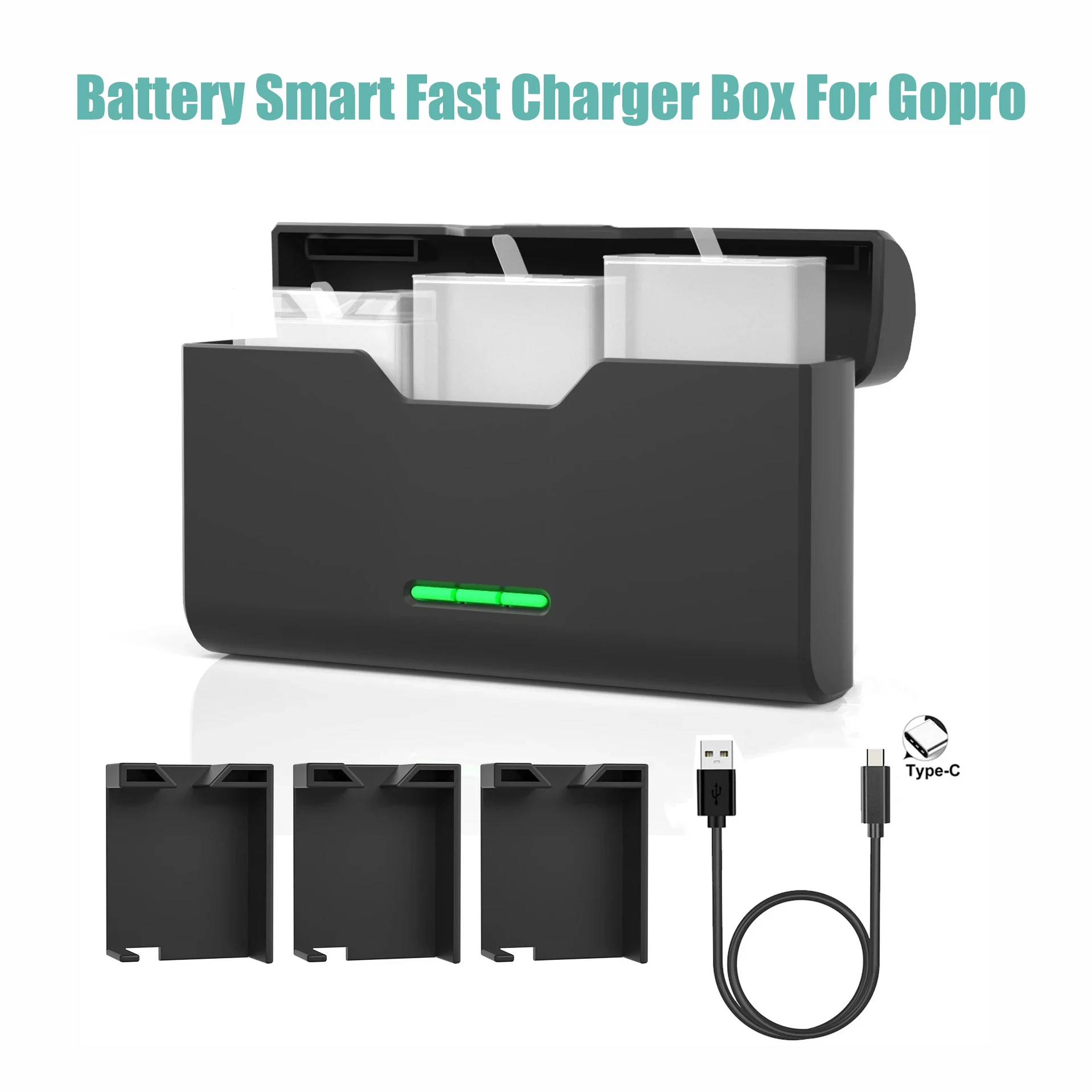 

universal GoPro Battery Smart Fast Charger Box lithium ion storage Case for GoPro 11 Mini 10 9 Hero 5 6 7 8 Cameras Accessories