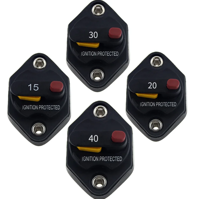 

1pc 10A - 50A Auto Yacht RV Circuit Breaker Fuse Reset 12-32V Circuit Breaker Fuse Holder Circuit Protector