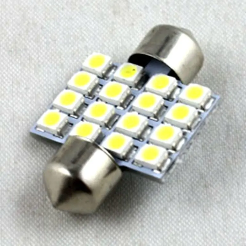 

Rockeybright 2pcs 31mm Festoon Car Lighting Lamp 16SMD Dome Map Bulb Light for Kia Soul Sportage Forte 31mm Festoon C5W lamp
