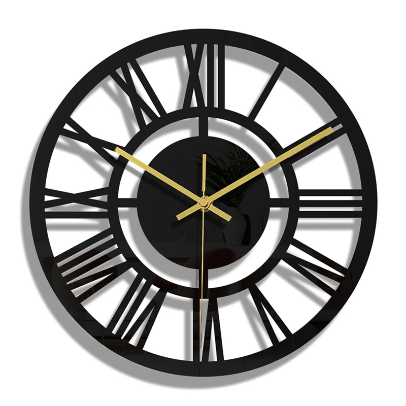 

Акриловые настенные часы с римскими цифрами, 11,8 дюйма, кварцевые часы без тикания, часы для гостиной, домашний декор