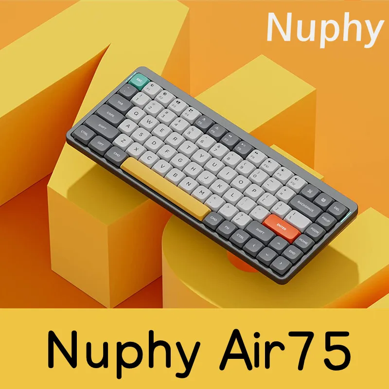 Nuphy Air75 Bluetooth 2.4g Wireless 75% Mechanical Keyboard Low Profile Gateron Switch Compatible with Windows and Mac