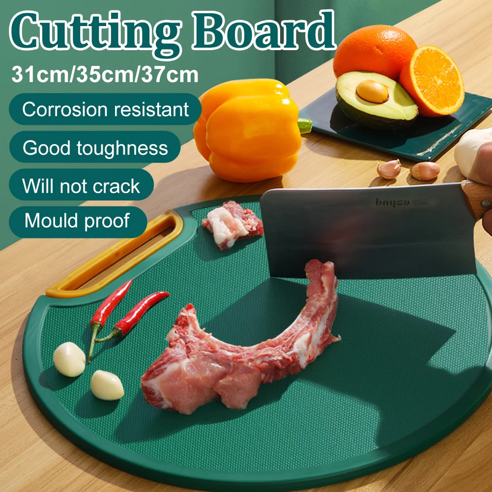 

Kitchen Cutting Board PE Fruits Vegetables Chopping Board Non-Slip Mildew-proof Plastic Round Cutting Mat Kitchen Accessories