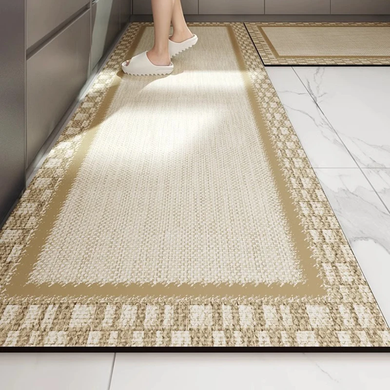 

Кухонный напольный коврик, водонепроницаемый маслостойкий ковер, нескользящие коврики из ПВХ, длинный ковер, серые коврики в стиле минимализм, украшения дома