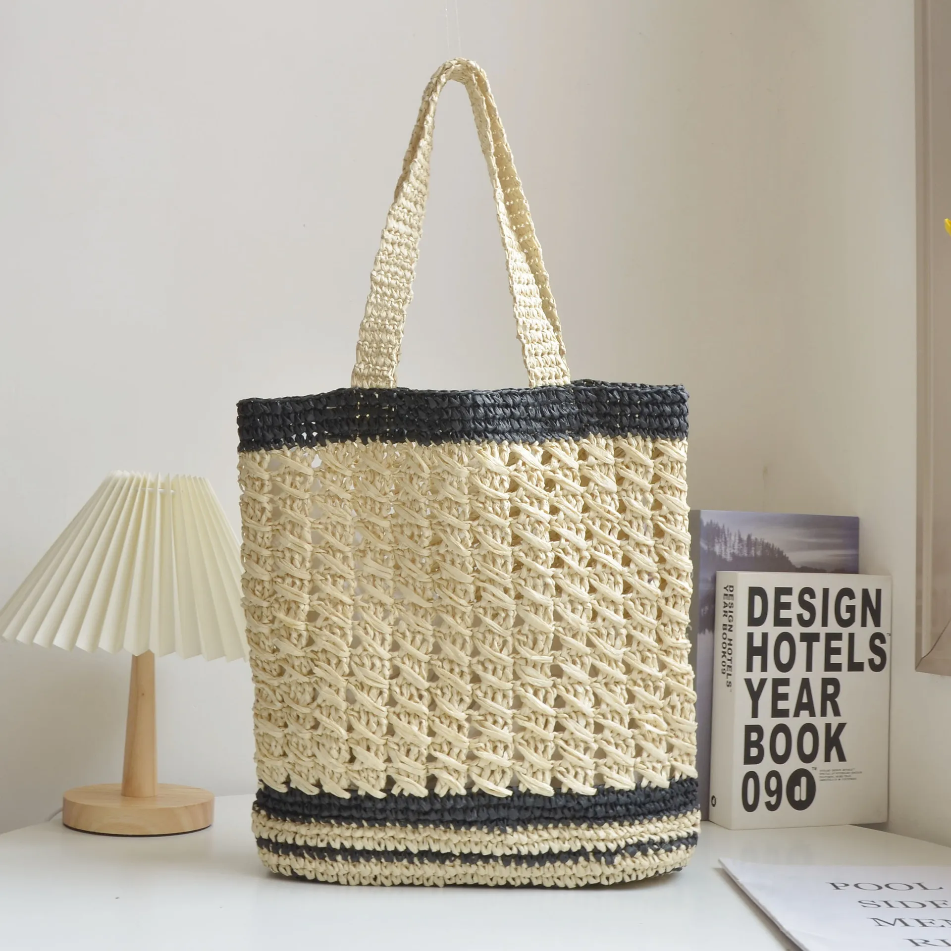Straw Woven Tote Bags Summer Casual Large Capacity Handbags New Fashion Beach Women Shoulder Simple Style Shopping