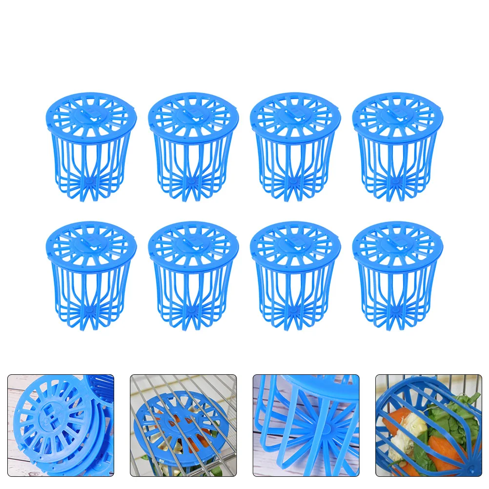 8 Pcs Bird Cage Hanging Climbing Toys Squirrel Feeders Parrot Accessories Cups Basket Pantry Storage Baskets Foraging