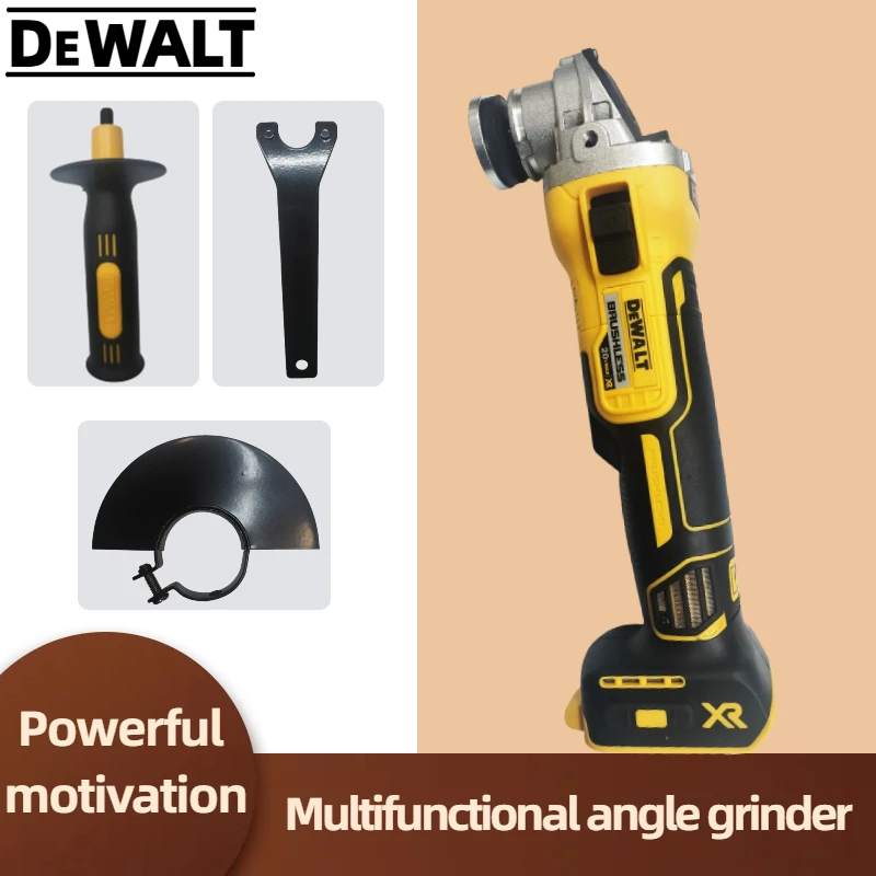 Фото DEWALT DCG405 20V MAX* XR ®   Угловая шлифовальная машина 4,5 дюйма с ползунковым переключателем, тормозом обратного хода, для шлифовки, затирки и резки, электроинструмент №3