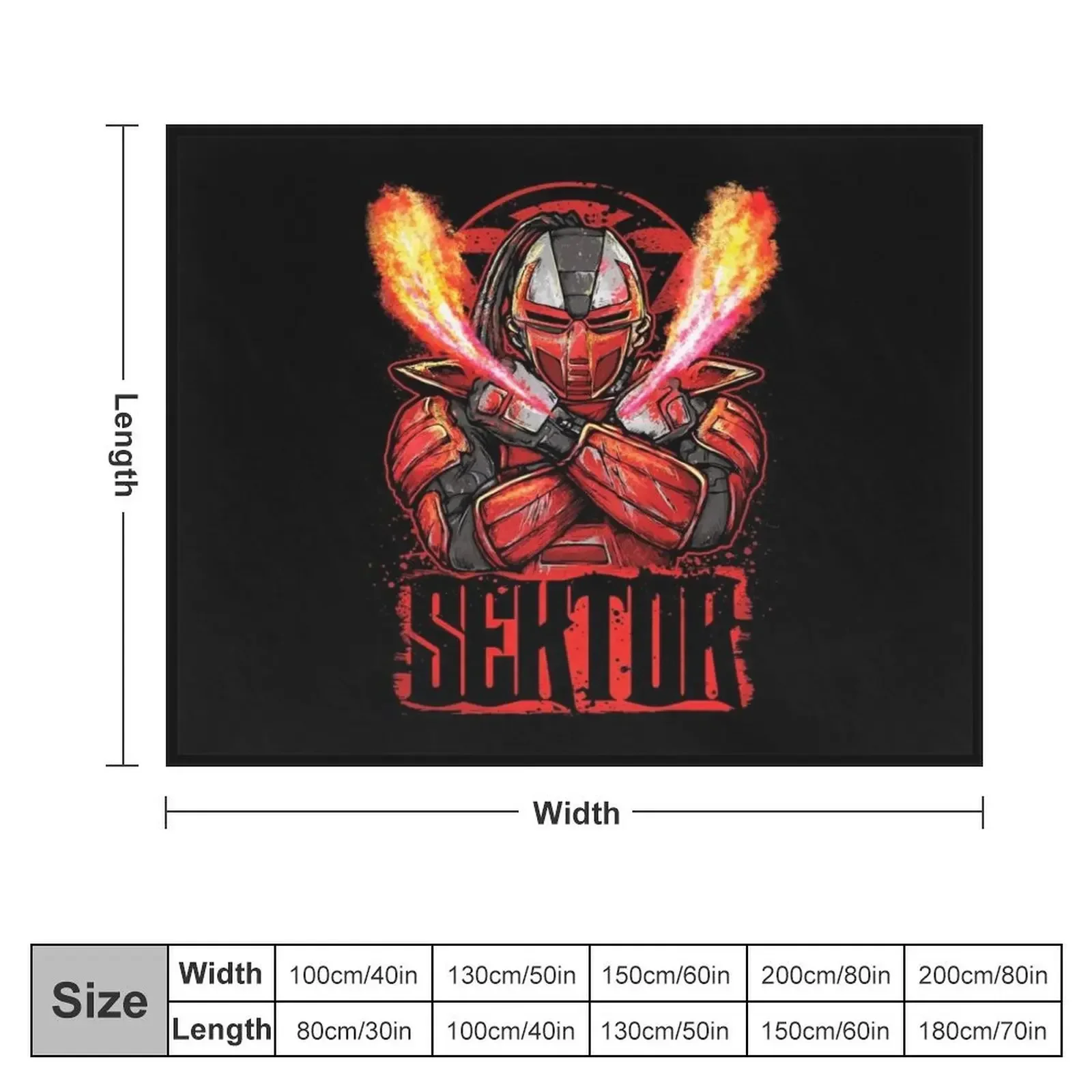 Одеяло для путешествий Mortal Kombat Sektor on Fire тяжелое