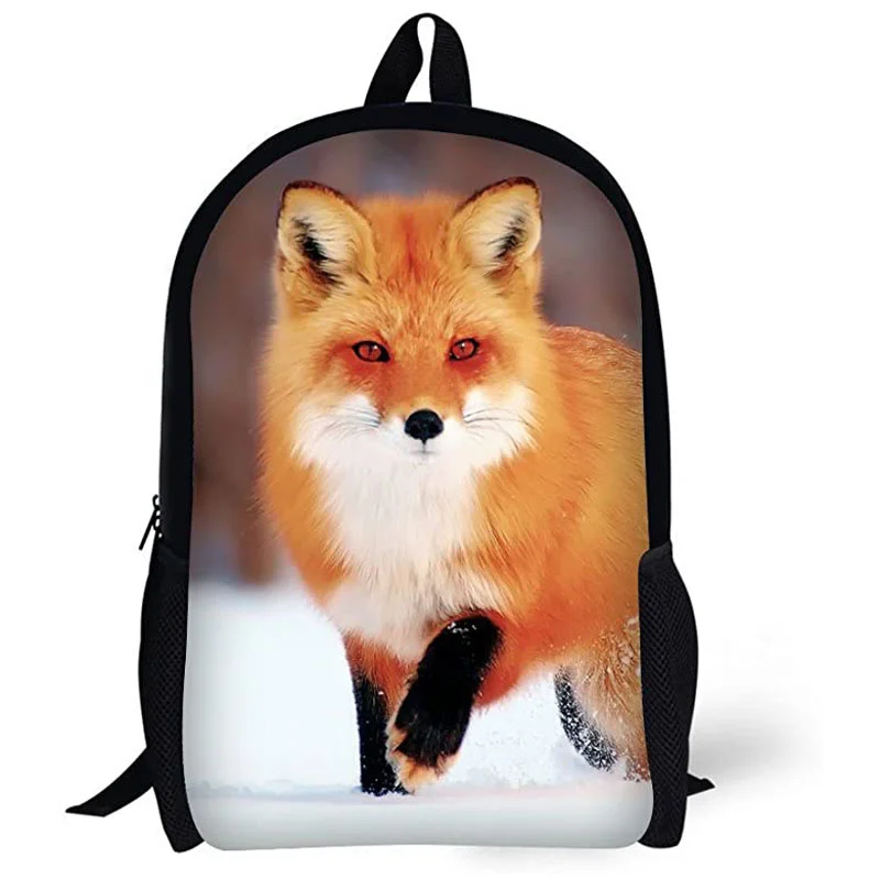 

16inch Kids Backpack Cute Animal 3D Fox Pattern for Age 6-15 Years Old Boys Girls Children School Bags Student Bookbag Book Bag