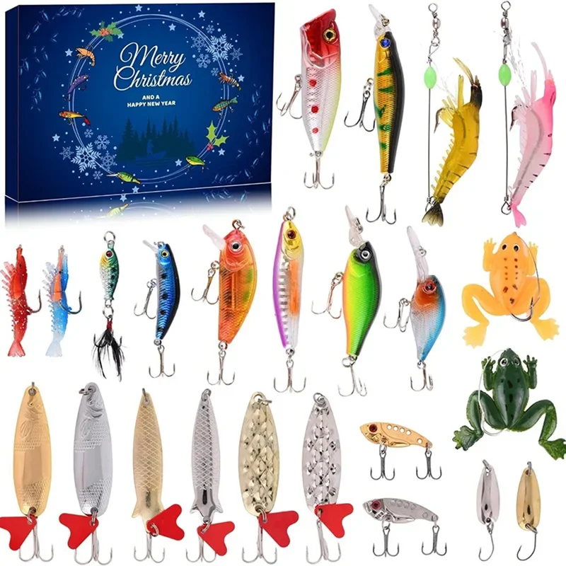 

Advent Calendar Fishing Christmas Countdown Fishing Tackle Advent Calendar for Fisher Adult Men Teen Boys Great Gift