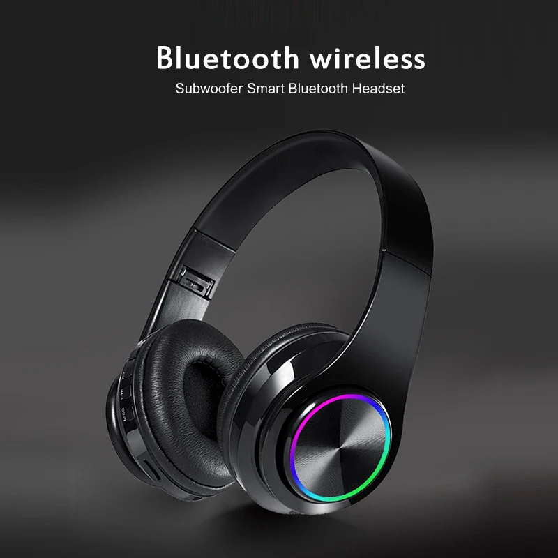 

Cuffie Bluetooth senza fili SHACK B39 luci a LED colorate cuffie Stereo da gioco cuffie Stereo con microfono per lettore mp3