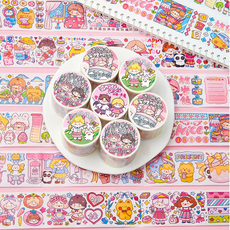 Bean Sprout Sauce New Product Series Special Oil Hand Book Adhesive Tape Cute Girl Hand Book Decorative Sticker