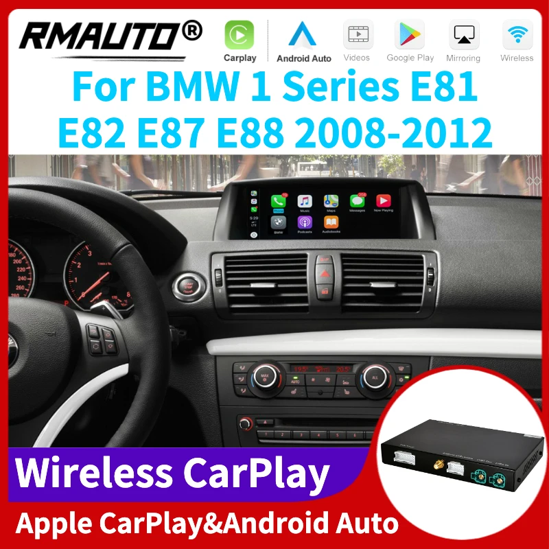 RMAUTO Wireless Apple CarPlay CIC System for BMW 1 Series E81 E82 E87 E88 2008-2012 Android Auto Mirror Link AirPlay Car Play