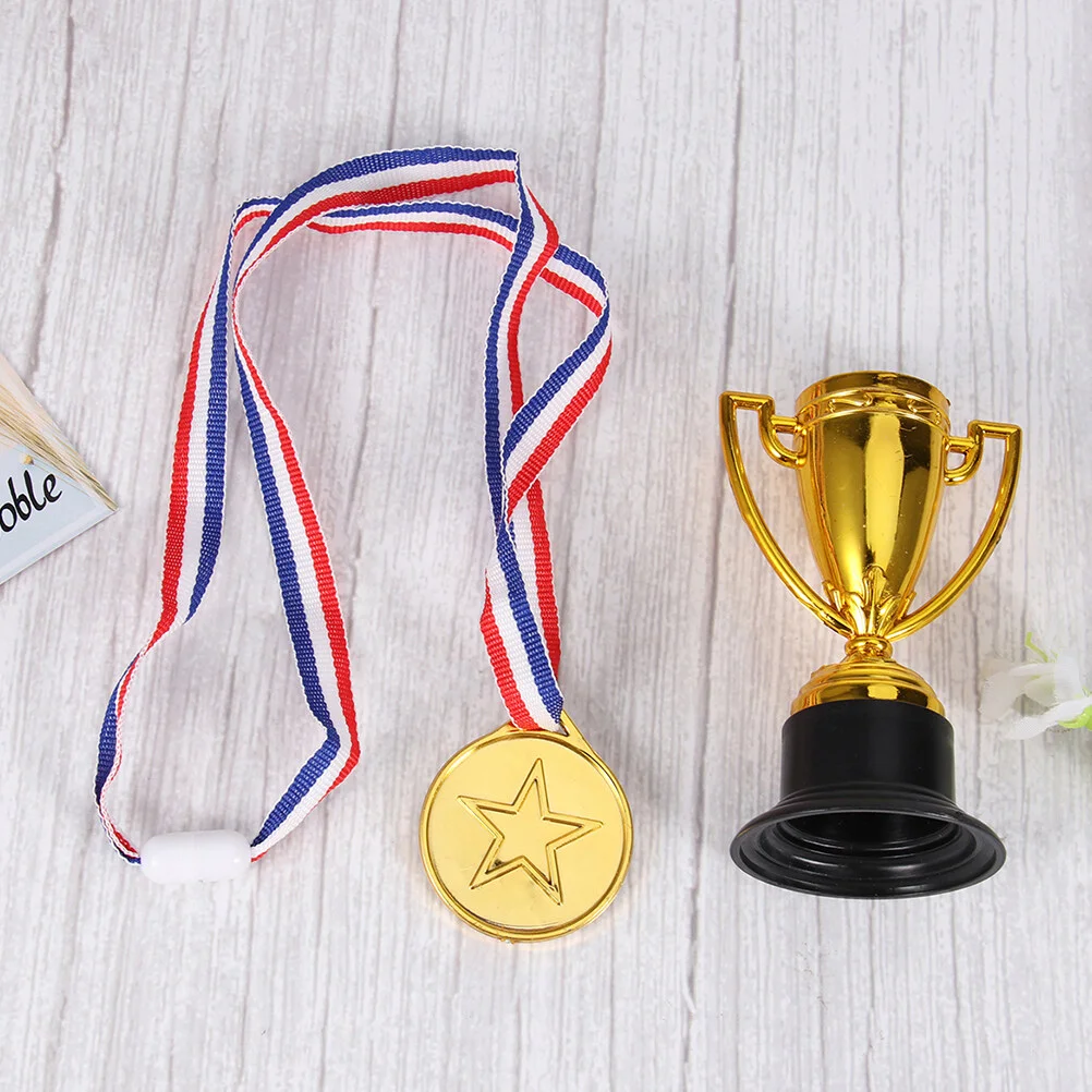 

15 Set Baseball Trophies Kids Small Trophy Plastic Award Children Gold Medal Student