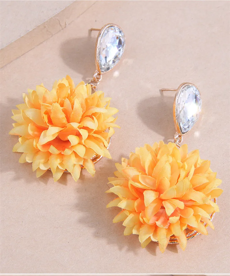 Женские серьги-гвоздики с кристаллами Kymyad Винтажные серьги золотого цвета