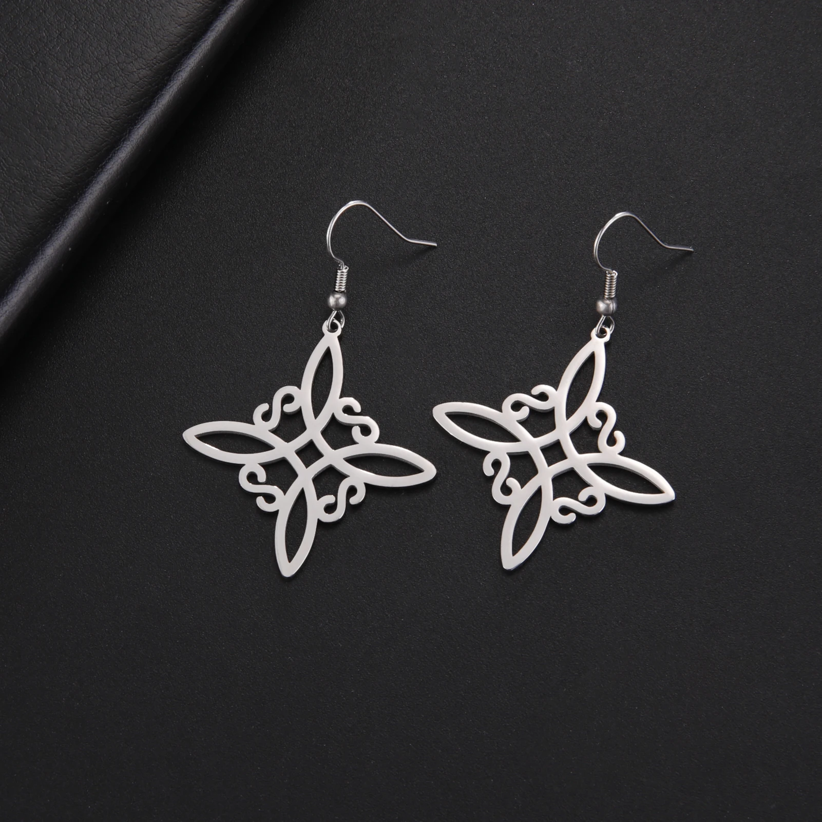 Lemegeton Серьги-подвески для женщин, Ювелирный Комплект из нержавеющей стали с узелком ведьмы, подарки для подруги, новинка 2023 Lemegeton Серьги-подвески для женщин, Ювелирный Комплект из нержавеющей стали с узелком ведьмы, подарки для подруги, новинка 2023