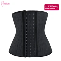 atbuty latex waist trainer corsets breathable colombian girdle 25 steel bones slimming belt flat belly model strap body shaper