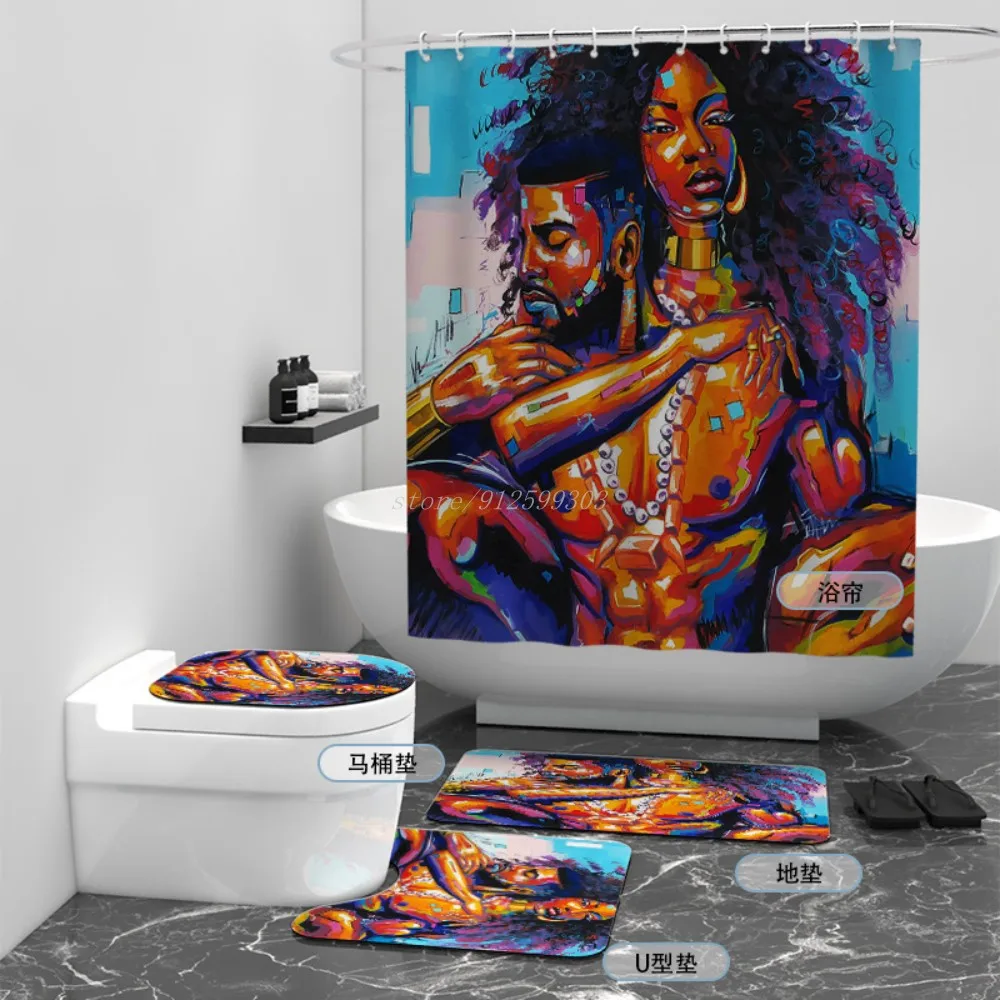 Африканский сильный человек сексуальная девушка душ раньше влюбленный