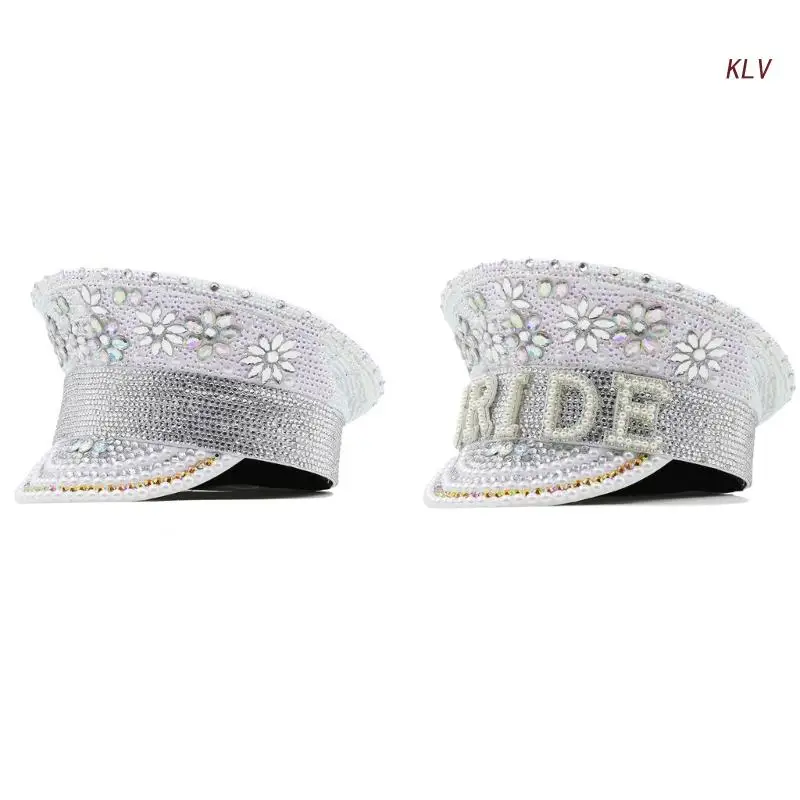 

Bachelorette Party Decorations Glittering Rhinestones Bride Hat Unique Bridal Hat Bride to be Gift Engagement Accessory