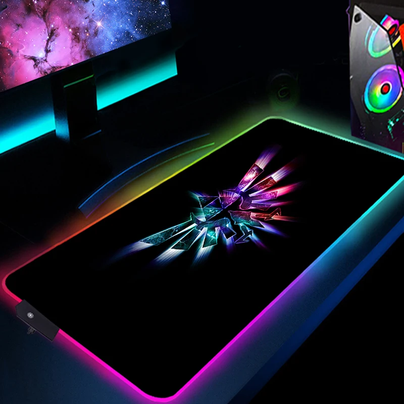 

Zelda Luminous RGB Backlit Desk Mat Led Mousepad Xxl Gaming Mouse Pad With wire Pc Accessories BACKLIGHT Gamer Keyboard Large