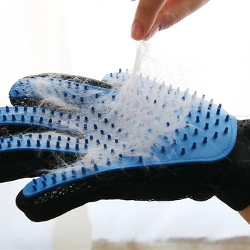 Haustier Handschuh Katze Pflege Handschuh Katzen haar Enthaarung bürste Handschuhe Hunde kamm für Katzen Bad Haarentferner saubere Massage bürste für Tier 2