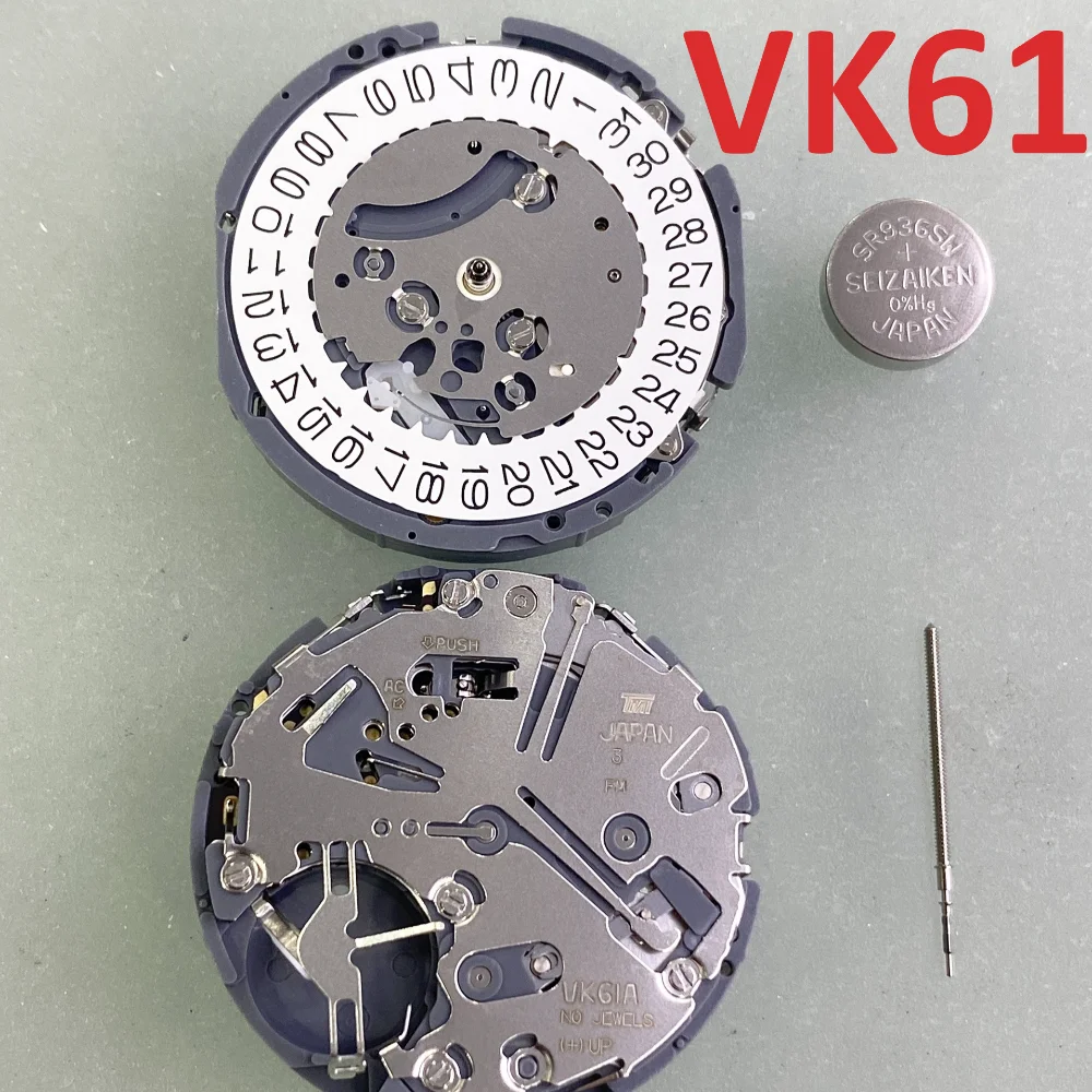 Фото Японский кварцевый механизм VK61A, белая дата, положение трех часов, шесть стрелок, многофункциональный дисплей 6,12 секунд №2