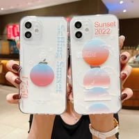 2022 new ins net red fashion simple sunset transparent shockproof soft case for iphone 13 promax mini 12 pro 11 xsmax xr x xs 7