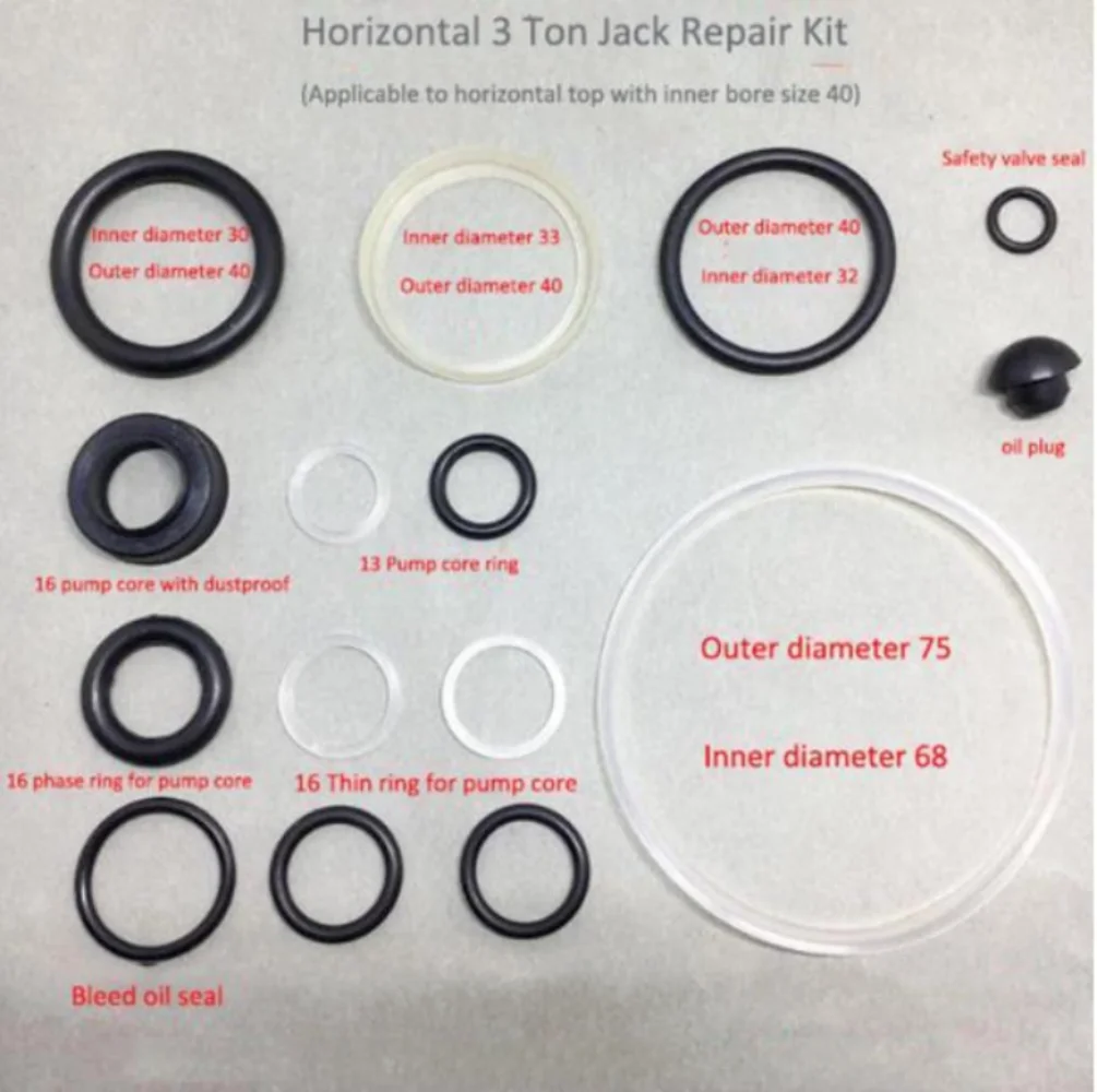 

Horizontal 3 ton jack seal complete set Jack Repair Kit