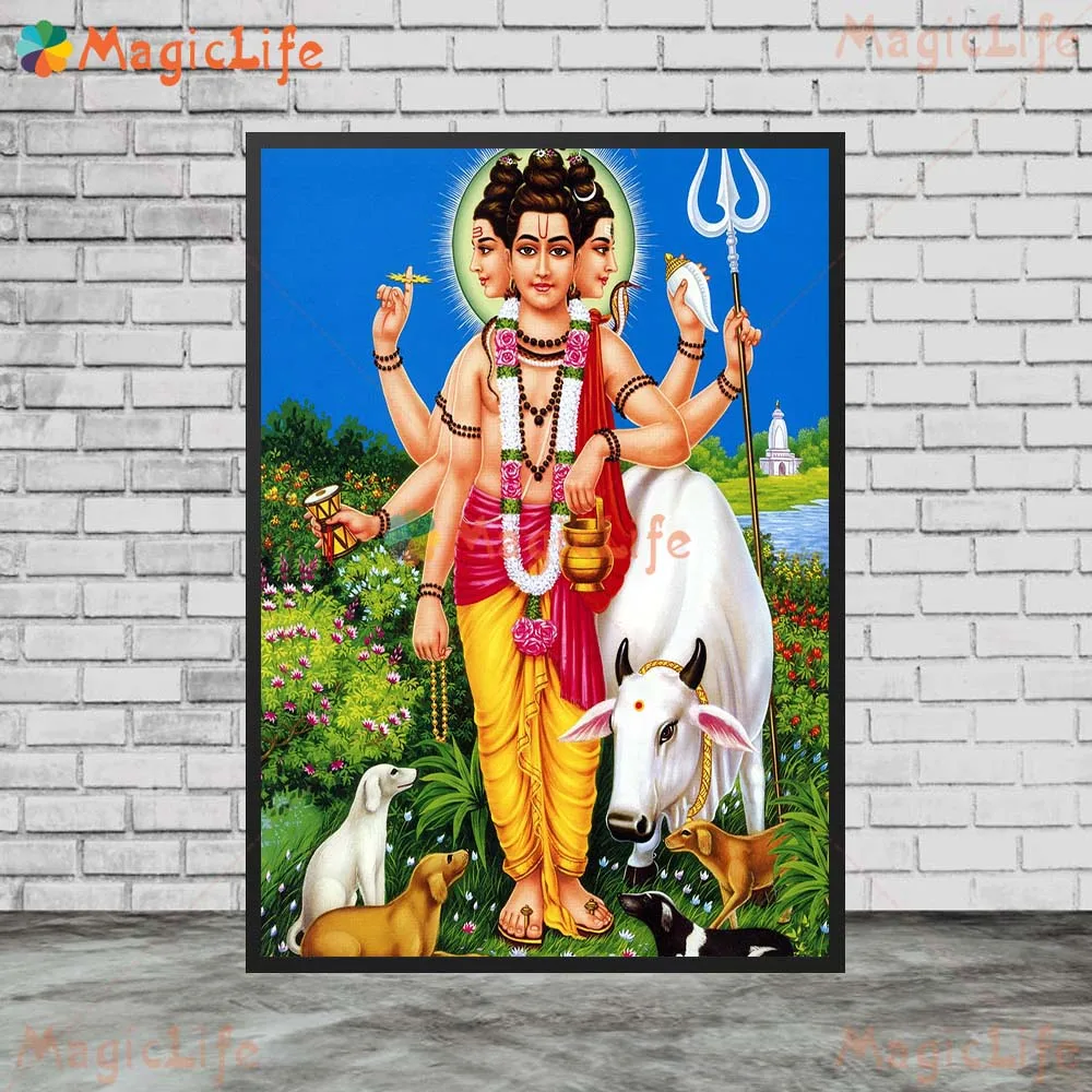 Vishnu Тигр Шива хиндуизм религия индуистская мифология настенные картины для гостиной постер настенное Искусство Холст Картина без рамки