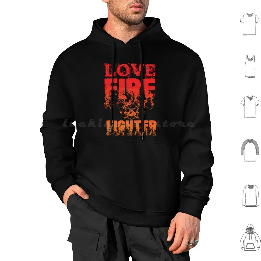 Толстовка с капюшоном Love Fire Fighter из хлопка тонкая красная линия длинным рукавом