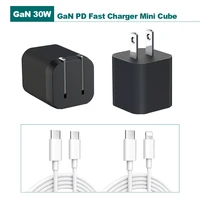 30w gan fast chargers pd pps type c mini charge quick adapter folding plug for iphone1312macswitchhuaweimisamsung notebook