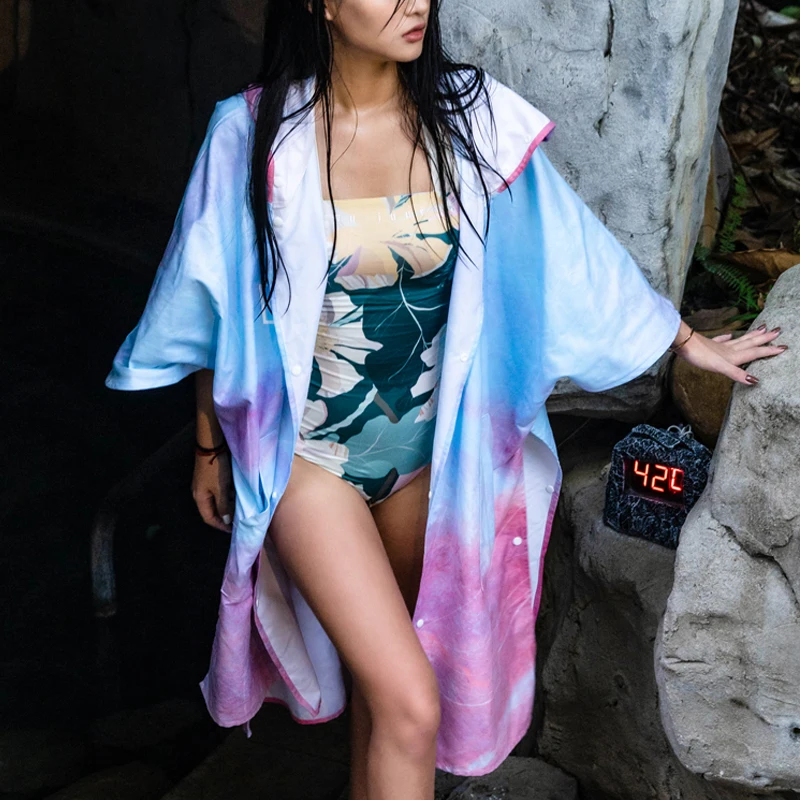 

Пляжное полотенце с капюшоном, быстросохнущее, из микрофибры