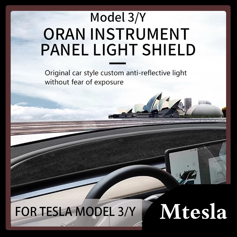 

Верхняя фланелевая накладка на приборную панель для Tesla Model 3 Y, защита от солнца, защита от УФ-лучей, коврик для приборной панели, защита от солнца, Нескользящие автомобильные аксессуары