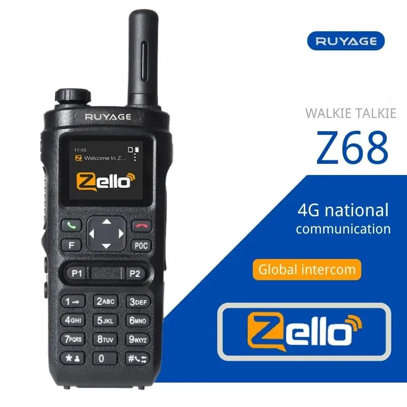 Ruyage Z68 Zello Walkie Talkie 4g Radio With Sim Card Long Range Profesional Powerful Two Way Radio100km