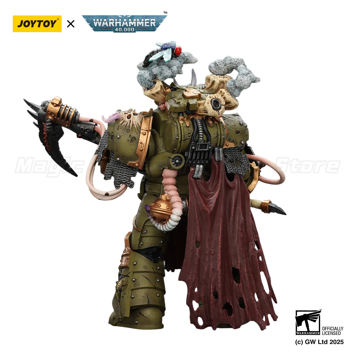 Фото Доставка в течение 24 часов: JOYTOY Warhammer 40K Death Guard Deathshroud Terminator 1 с перчатками Manreaper и Plaguespurter, масштаб 1/18 №4