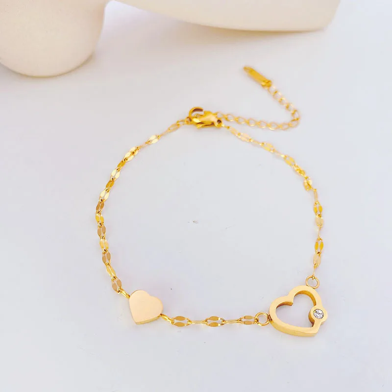 

Женский простой браслет из титановой стали с позолотой 18 карат