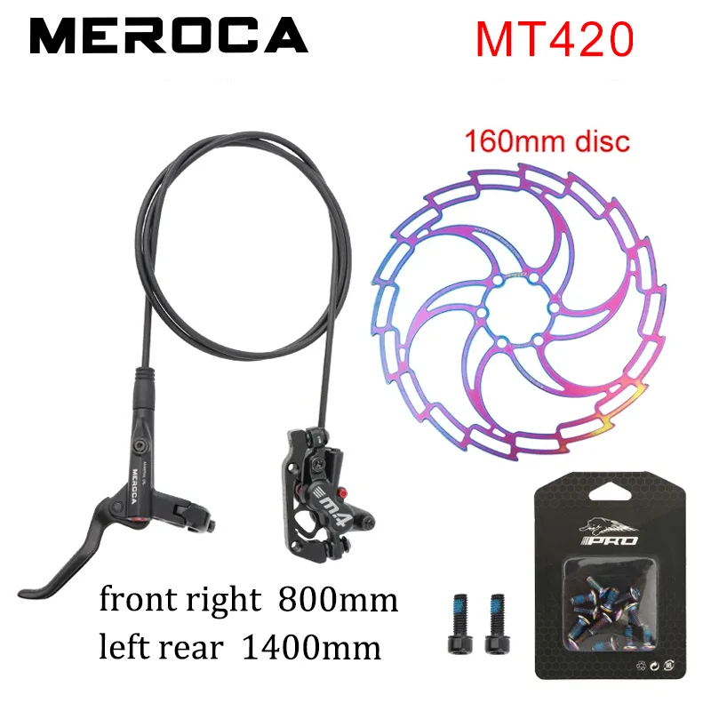 

Тормоз велосипедный MEROCA MT420, четырехпоршневой, левый, задний/правый, передний, 160 мм, дисковый, горный велосипед, масляный тормоз