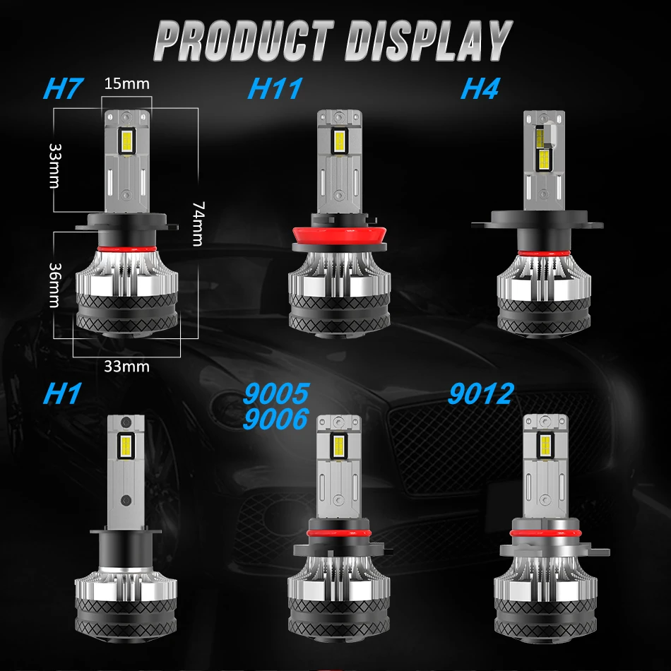 Лампы для автомобильных фар H1 H4 H11 H9 H8 9012 9005 9006 HB3 HB4