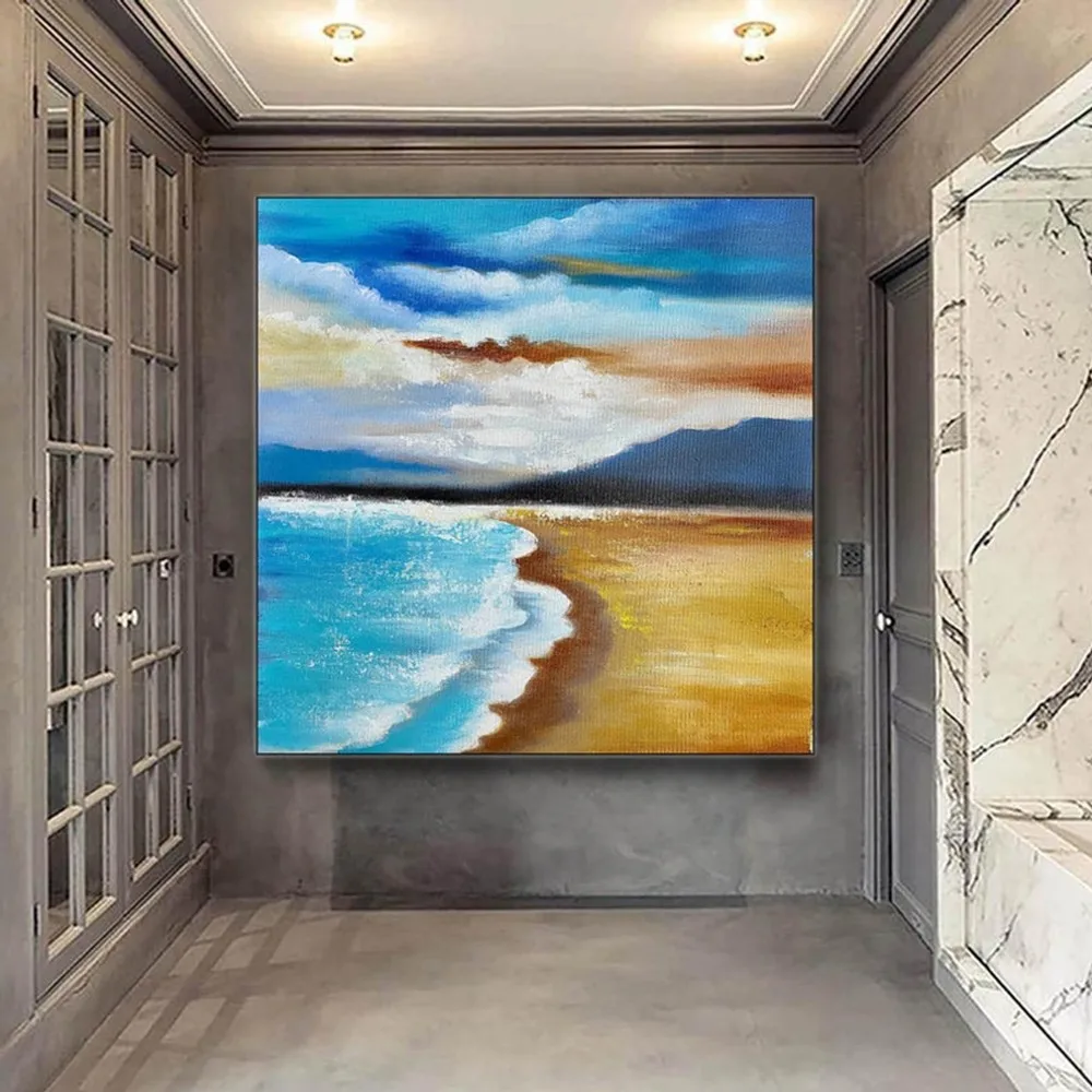 

Оригинальная текстурированная акриловая Большая Картина на холсте Абстрактная ручная работа холст Декор роспись без рамки