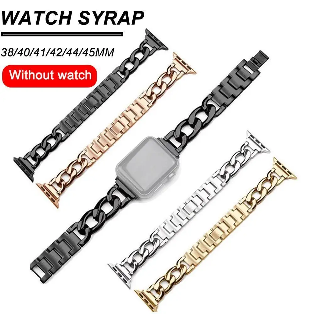

Роскошный браслет для часов Apple Watch 7 41 45 мм 6 5 4 3, женский браслет из стали с бриллиантами для IWatch 7 44 40 42 38 мм, ремешок