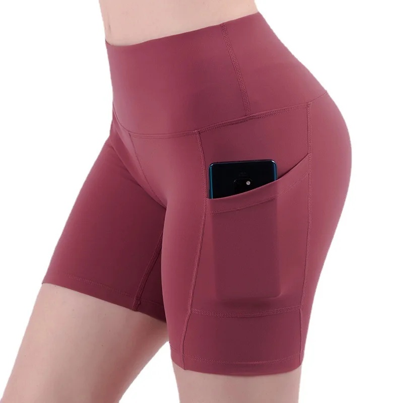 

Summer Fitness Shorts Women Workout Sexy Fashion High Waist Skinny Sportswear Bottoms Quick Dry Running Shorts With Side Pocket