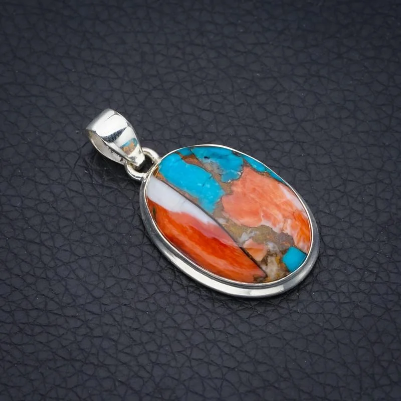 

StarGems Copper Chalcedony Handmade 925 Sterling Silver Pendant 1.5" F3714