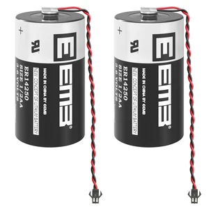 2Pack EEMB ER14250 PLC Battery 3.6V Battery Pack 1200mAh Compatible for PLC Battery ER6VC119A/119B