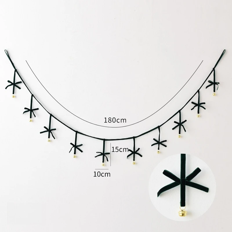 

Рождественские украшения, бархатные колокольчики ручной работы с бантом, флаги, тянущие цветы, елочные украшения, праздничный реквизит для атмосферы