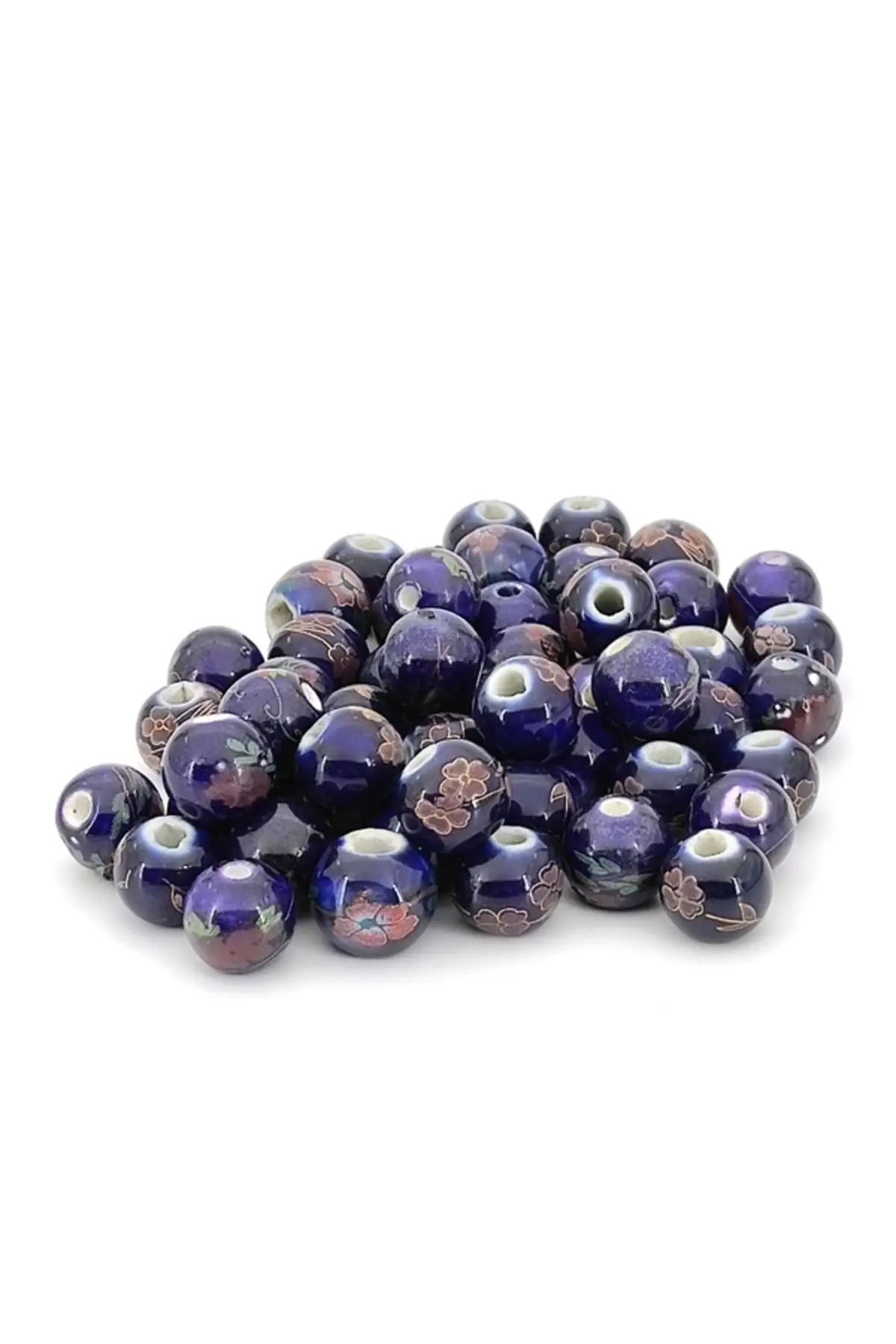 

10 шт., темно-синие керамические бусины, 12 мм