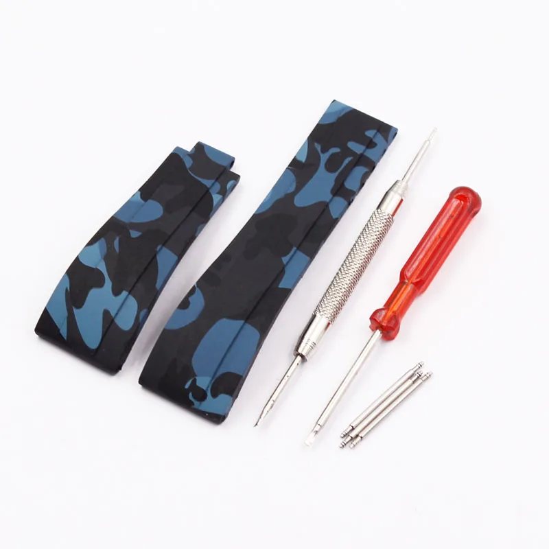 watch accessories Camo  nature silicone Rubber Watchband watch band For Role strap Daytona Submariner GMT OYSTERFLEX Bracelet