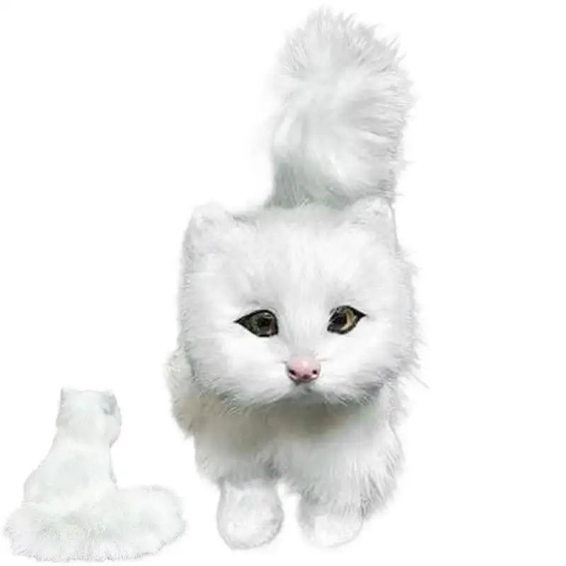 

Simulation Cat Plush | Realistic White Persian Cat Doll | Cute Interactive Companion Pets Vivid Kitten Stuffed Toy for Pet Party