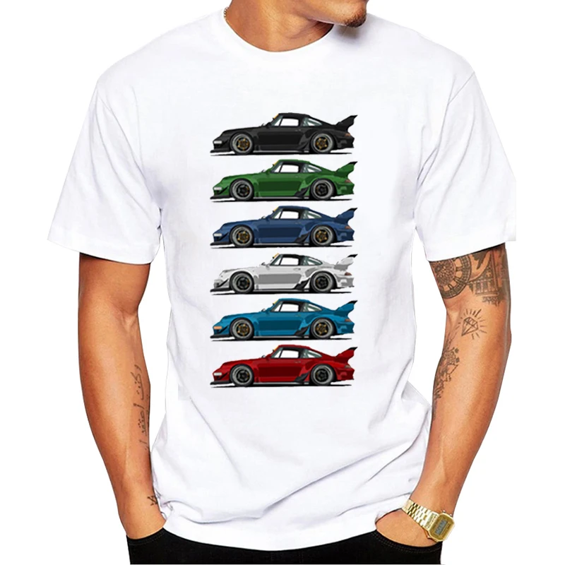 Футболка JDM мужская с коротким рукавом забавная тенниска машинками модная