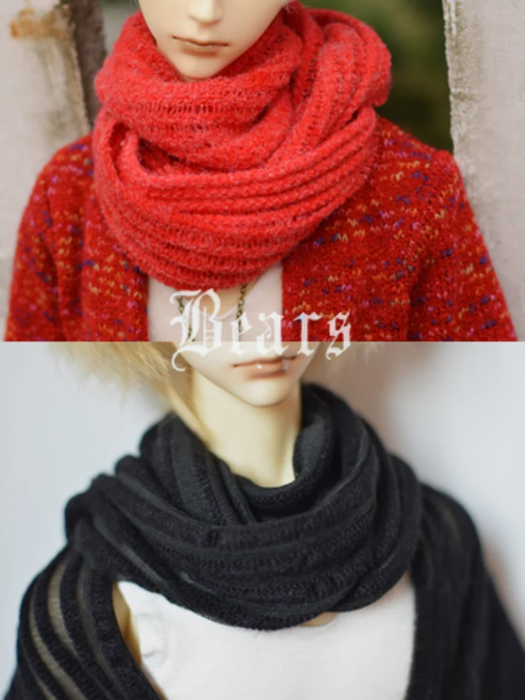 

BJD doll clothes acessories black all matched striped knitted scarf for 1/4 BJD MSD MDD doll size doll bjd clothes accessories