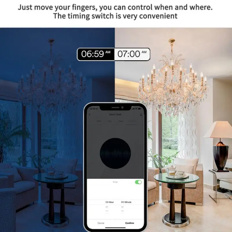 Светодиодсветильник смарт-лампа Aubess Wi-Fi/Zigbee 5 Вт совместимая с Siri Alexa Google Assistant